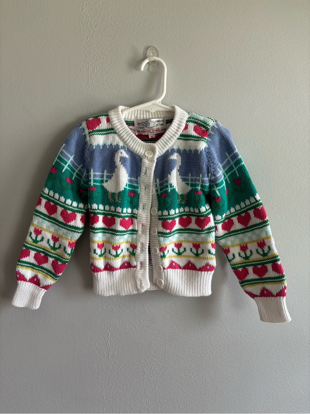 Islander cotton cottage core toddler girls duck cardigan